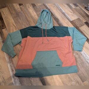 Ascend Men's Green and Orange Hoodie